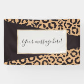 Modern Black Gold Cheetah Leopard Animal Print Spandoek (Horizontaal)