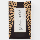 Modern Black Gold Cheetah Leopard Animal Print Spandoek (Verticaal)