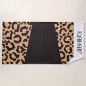 Modern Black Gold Cheetah Leopard Animal Print Strandlaken (Voorkant)
