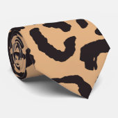 Modern Black Gold Cheetah Leopard Animal Print Stropdas (Opgerold)