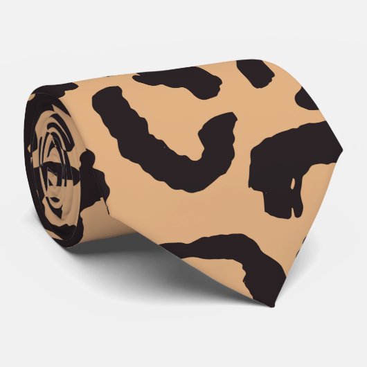 Modern Black Gold Cheetah Leopard Animal Print Stropdas (Opgerold)