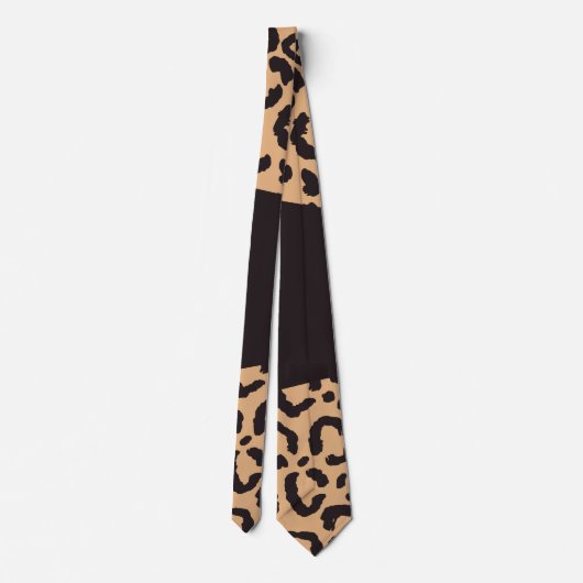 Modern Black Gold Cheetah Leopard Animal Print Stropdas (Achterkant)