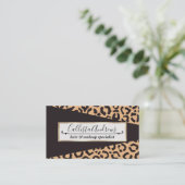 Modern Black Gold Cheetah Leopard Animal Print Visitekaartje (Staand voorkant)