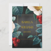 Modern Black Gold Cherry Blossom Vrijgezellenfeest Kaart (Achterkant)