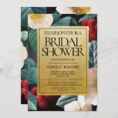 Modern Black Gold Cherry Blossom Vrijgezellenfeest Kaart (Voorkant / Achterkant)