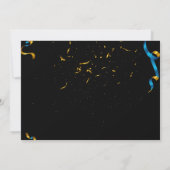 Modern Black & Gold Confetti Photo Afstuderen Kaart (Achterkant)