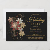 Modern Black Gold Corporate Holiday Party Kaart (Voorkant)