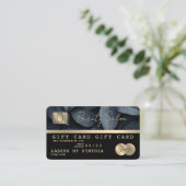 Modern Black Gold Credit Kaart Cadeaubon Visitekaartje (Staand voorkant)