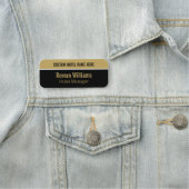 Modern Black Gold Custom Hotel Medewerker Naamplaatje (In situ)