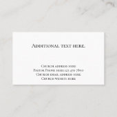 Modern Black & Gold Custom Text Church Pastor Visitekaartje (Achterkant)
