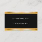 Modern Black & Gold Custom Text Church Pastor Visitekaartje (Voorkant)