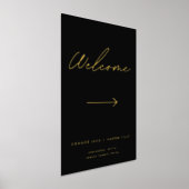 Modern Black Gold Direction Welkom Folie Afdrukken (Laagn)