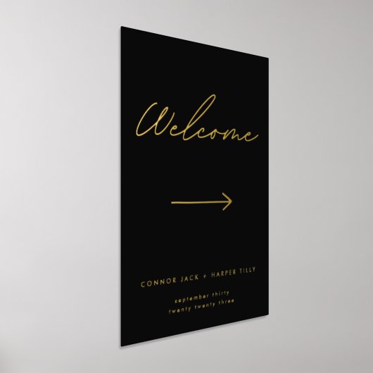 Modern Black Gold Direction Welkom Folie Afdrukken (Laagn)