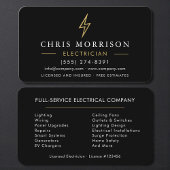 Modern Black Gold Electrician Contractor Visitekaartje