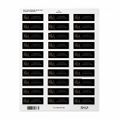 Modern Black Gold Elegant Monogram Weddenschap Etiket (Full Sheet)