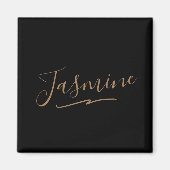 Modern Black Gold Feminine Script Name Magneet (Voorkant)