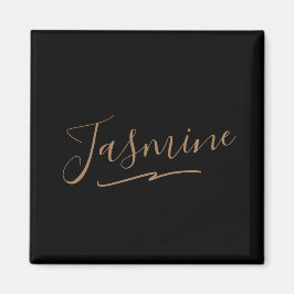 Modern Black Gold Feminine Script Name Magneet
