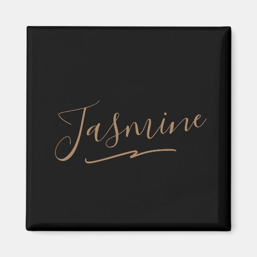 Modern Black Gold Feminine Script Name Magneet (Voorkant)