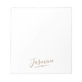 Modern Black Gold Feminine Script Name Notitieblok (Voorkant)