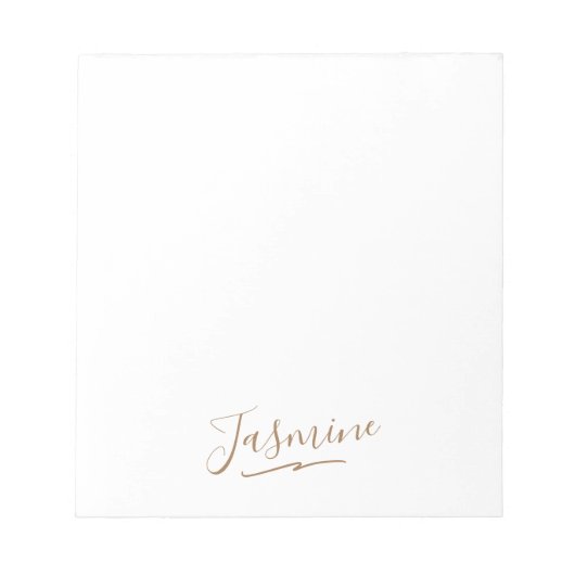 Modern Black Gold Feminine Script Name Notitieblok (Voorkant)