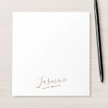 Modern Black Gold Feminine Script Name Notitieblok<br><div class="desc">Modern Black Gold Feminine Script Name notepad. Pas deze moderne,  elegante laptop eenvoudig aan met uw eigen naam.</div>