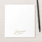 Modern Black Gold Feminine Script Name Notitieblok