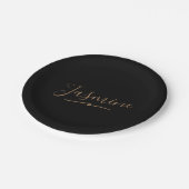 Modern Black Gold Feminine Script Name Papieren Bordje (Gekanteld)
