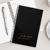 Modern Black Gold Feminine Script Name Planner