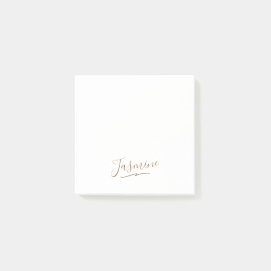 Modern Black Gold Feminine Script Name Post-it® Notes (Voorkant)