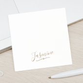 Modern Black Gold Feminine Script Name Post-it® Notes