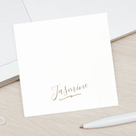 Modern Black Gold Feminine Script Name Post-it® Notes