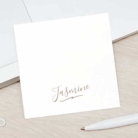 Modern Black Gold Feminine Script Name Post-it® Notes