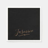 Modern Black Gold Feminine Script Name Servet (Voorkant)