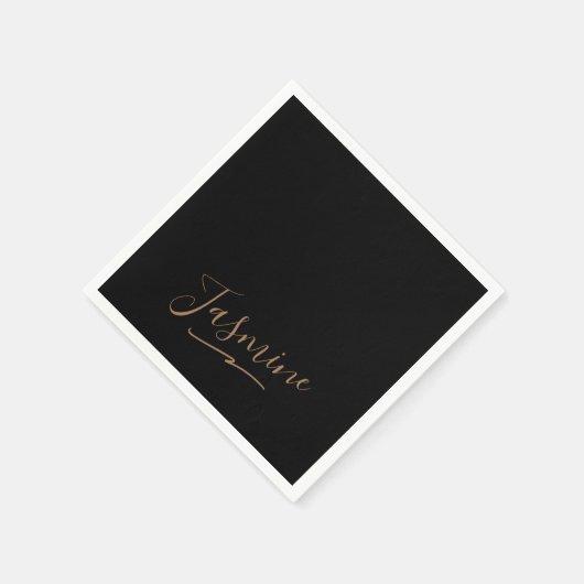 Modern Black Gold Feminine Script Name Servet (Hoek)