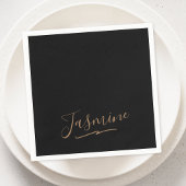 Modern Black Gold Feminine Script Name Servet