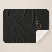 Modern Black Gold Feminine Script Name Sherpa Deken (Voorkant (horizontaal))