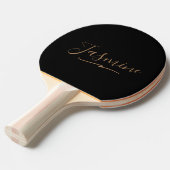 Modern Black Gold Feminine Script Name Tafeltennisbatje (Voorkant Gekanteld)