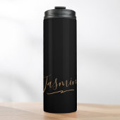 Modern Black Gold Feminine Script Name Thermosbeker