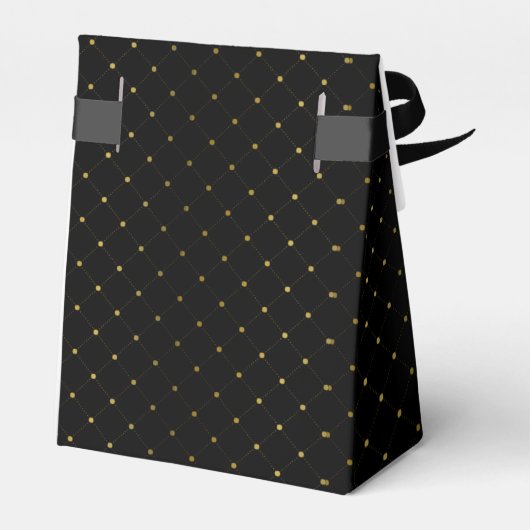 Modern Black & Gold Foil-effect Weddenschap Bedankdoosjes (Achterkant)