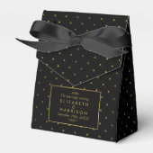 Modern Black & Gold Foil-effect Weddenschap Bedankdoosjes (Voorkant Zijde)