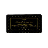 Modern Black & Gold Foil-effect Weddenschap Etiket (Voorkant)
