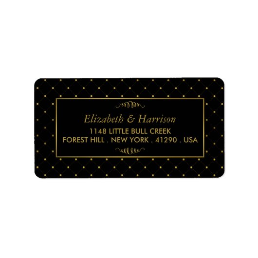 Modern Black & Gold Foil-effect Weddenschap Etiket (Voorkant)