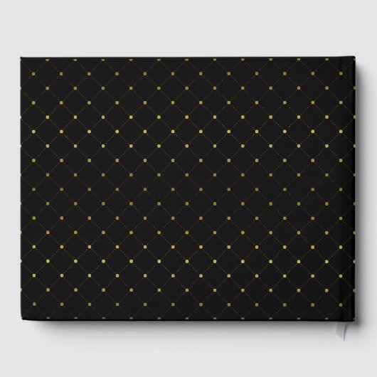 Modern Black & Gold Foil-effect Weddenschap Gastenboek (Achterkant)