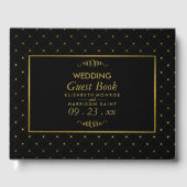 Modern Black & Gold Foil-effect Weddenschap Gastenboek (Voorkant)