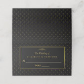 Modern Black & Gold Foil-effect Weddenschap Plaatskaartje (Buitenkant ongevouwen)
