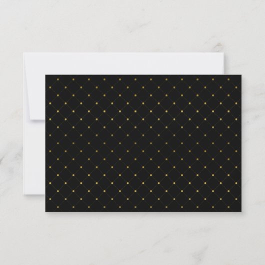 Modern Black & Gold Foil-effect Weddenschap RSVP Kaartje (Achterkant)