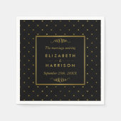 Modern Black & Gold Foil-effect Weddenschap Servet (Voorkant)