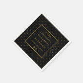 Modern Black & Gold Foil-effect Weddenschap Servet (Hoek)