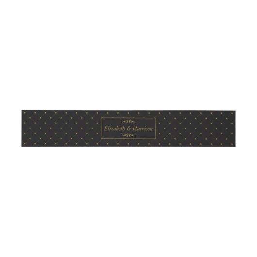Modern Black & Gold Foil-effect Weddenschap Uitnodigingen Wikkel (Vlak)