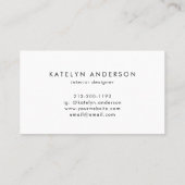 Modern Black Gold Foil Gemstone Interior Designer Visitekaartje (Achterkant)